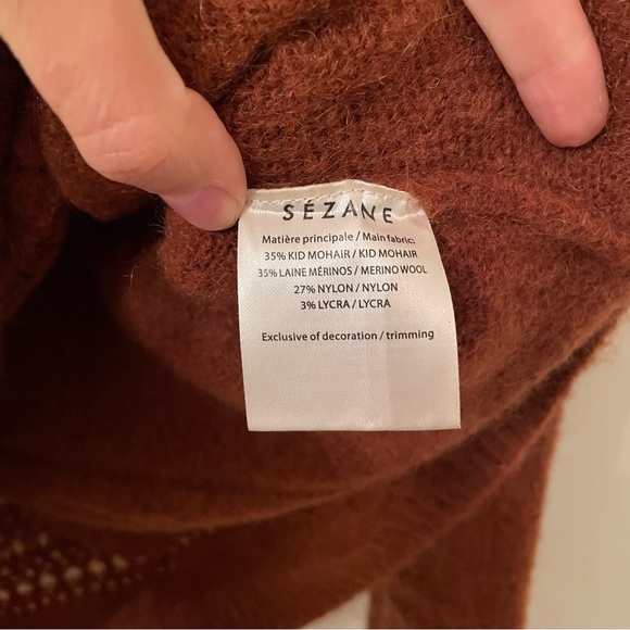 Sezane stretchy Mohair/ Wool Sweater - Picture 3 of 5